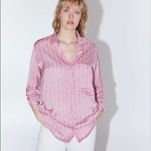 ZARA pink chain blouse